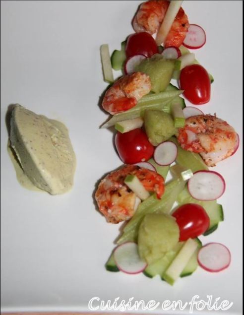 gambas glace moutarde