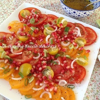 carpaccio de tomate à la grenade